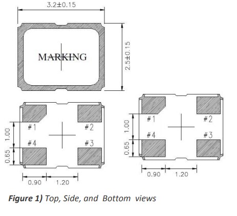 Mechanical Drawing - ECS 3225Q AEC-Q200 Oscillators